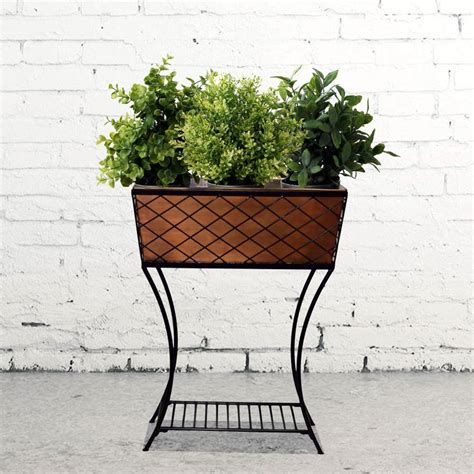 36 planter box with metal corners|36 inch flower pot.